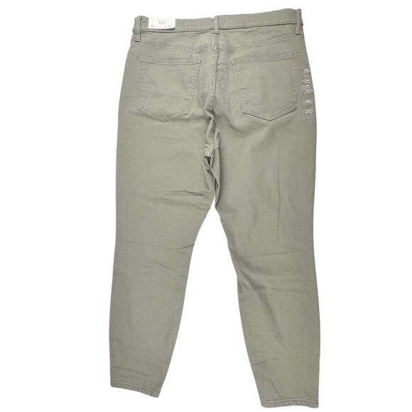 M Jeans Pants 14W Olive Green Neutral Tone Denim Casual Skinny High Rise Jeans - Picture 2 of 14